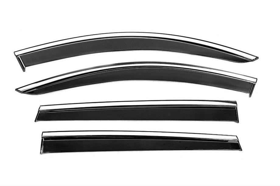 Hyundai Santa Fe 4 2018-2023 Window Deflectors with Chrome Trim Niken Luxury (4 pcs) Image