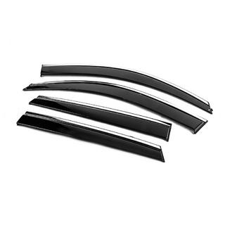 Window Deflectors with Chrome Trim Niken Luxury (4 pcs) Hyundai Tucson JM 2004- photo 2