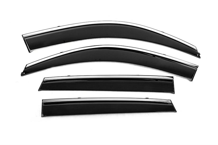 Hyundai Tucson JM 2004- Window Deflectors with Chrome Trim Niken Luxury (4 pcs) Image