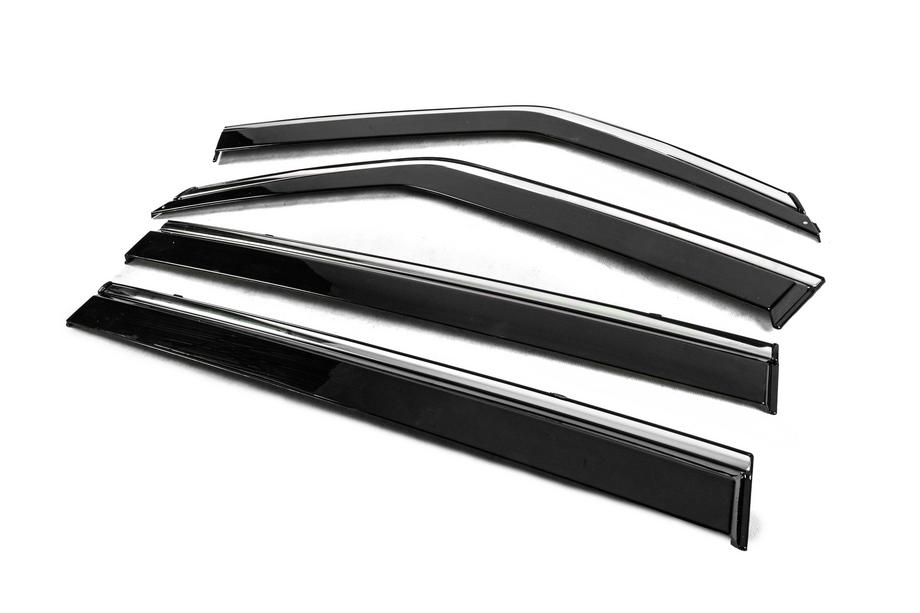 Infiniti QX80 2013-2024 Window Deflectors with Chrome Trim Niken Luxury (4 pcs) Photo 2