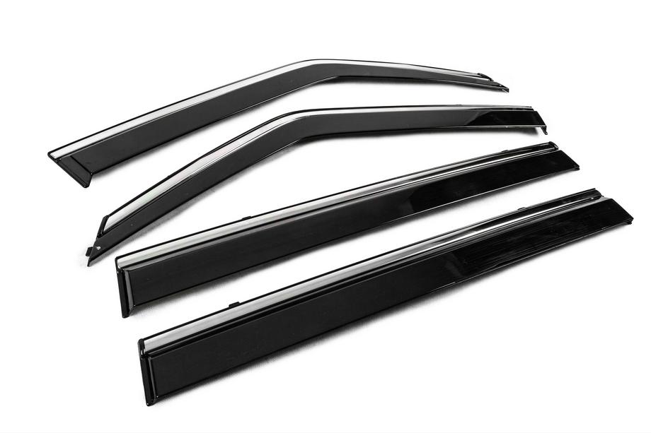 Infiniti QX80 2013-2024 Window Deflectors with Chrome Trim Niken Luxury (4 pcs) Photo 3