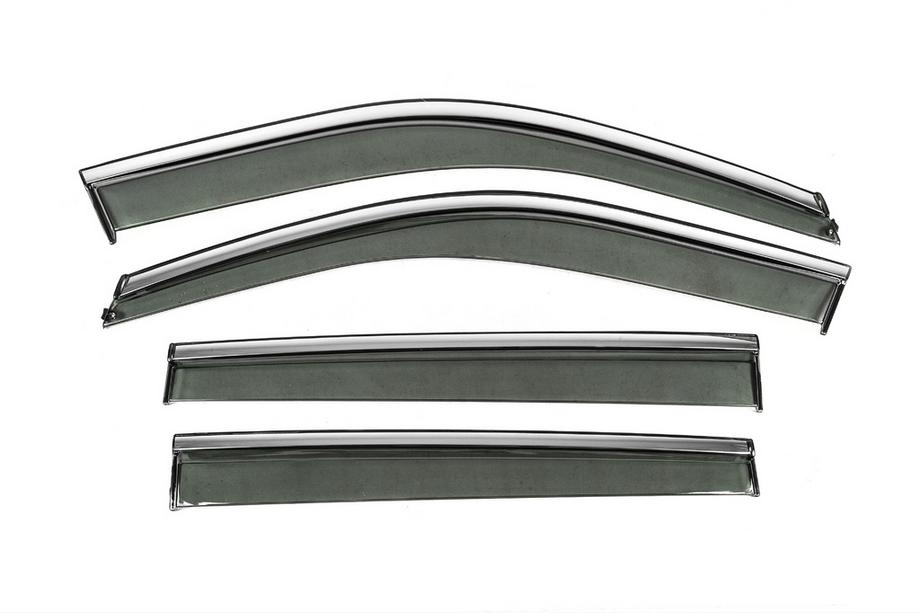 Jeep Compass 2016- Window Deflectors with Chrome Trim Niken Luxury (4 pcs) Image