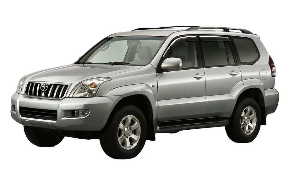 Toyota Land Cruiser Prado 120 2002-2009 Window Deflectors with Chrome Trim Niken Luxury (4 pcs) Image