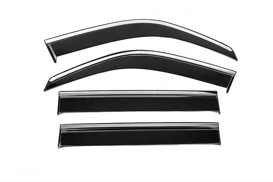 Toyota Land Cruiser 100 1998-2007 Window Deflectors with Chrome Trim Niken Luxury (4 pcs) Image