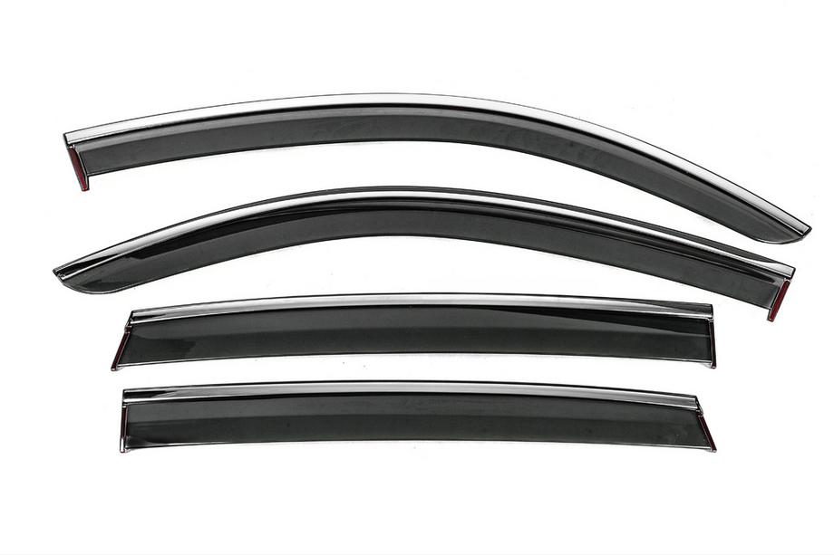 Mercedes EQC 2019-2023 Window Deflectors with Chrome Trim Niken Luxury (4 pcs) Image