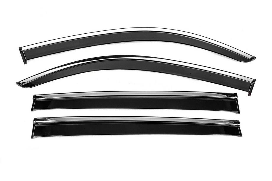 Mercedes EQB 2021- Window Deflectors with Chrome Trim Niken Luxury (4 pcs) Image