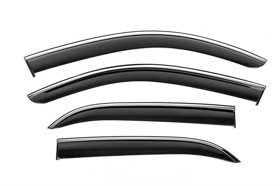 Mercedes GLE W167 2018- Window Deflectors with Chrome Trim Niken Luxury (4 pcs) Image