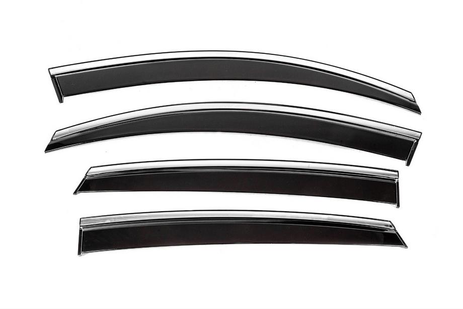 Mercedes GLC coupe C253 2016-2023 Window Deflectors with Chrome Trim Niken Luxury (4 pcs) Image