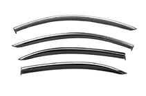 Mercedes S-class W221 2005-2013 Window Deflectors with Chrome Trim Niken Luxury (Long, 4 pcs) photo 1