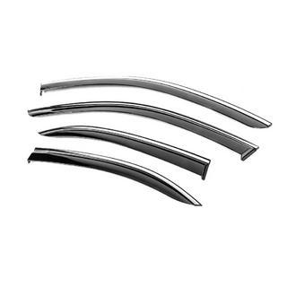 Window Deflectors with Chrome Trim Niken Luxury (SD, 4 pcs) Mercedes C-class W204 2007-2015 photo 2