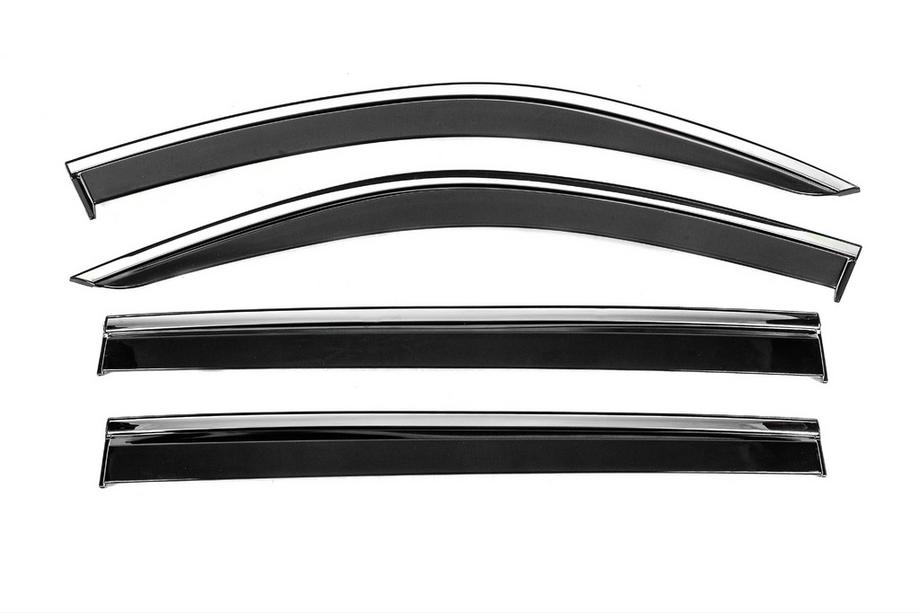 Mercedes GL/GLS class X166 2012-2019 Window Deflectors with Chrome Trim Niken Luxury (4 pcs) Image