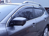 Nissan Qashqai 2014-2021 Window Deflectors with Chrome Trim Niken Luxury (4 pcs) photo 1