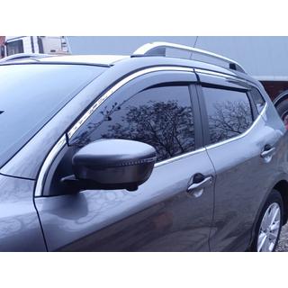 Window Deflectors with Chrome Trim Niken Luxury (4 pcs) Nissan Qashqai 2014-2021 photo 1
