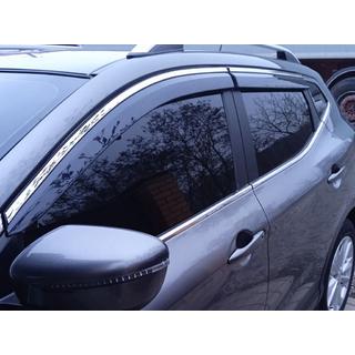 Window Deflectors with Chrome Trim Niken Luxury (4 pcs) Nissan Qashqai 2014-2021 photo 4
