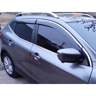 Window Deflectors with Chrome Trim Niken Luxury (4 pcs) Nissan Qashqai 2014-2021 photo 3