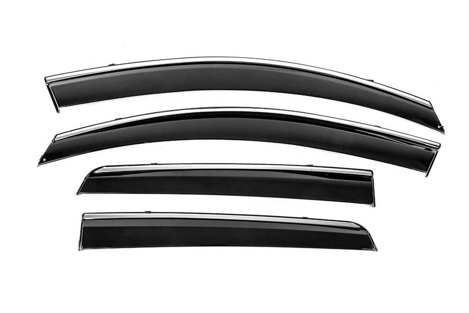 Nissan Qashqai 2007-2010 Window Deflectors with Chrome Trim Niken Luxury (4 pcs) Image