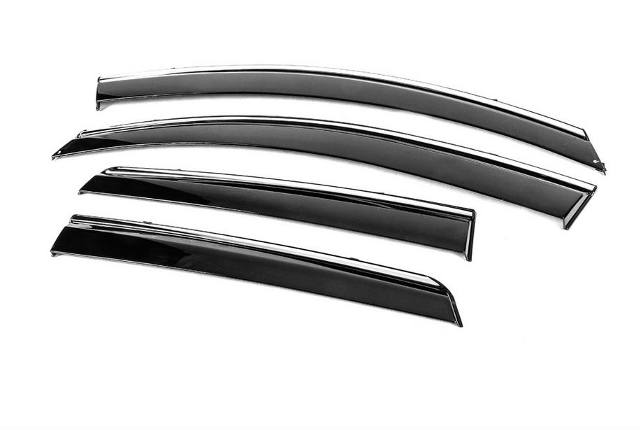 Nissan Qashqai 2010-2014 Window Deflectors with Chrome Trim Niken Luxury (4 pcs) Photo 2
