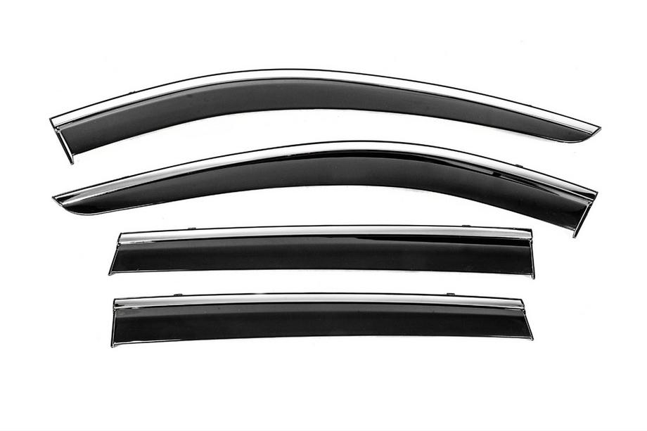Nissan X-trail T32/Rogue 2014-2021 Window Deflectors with Chrome Trim Niken Luxury (4 pcs) Image