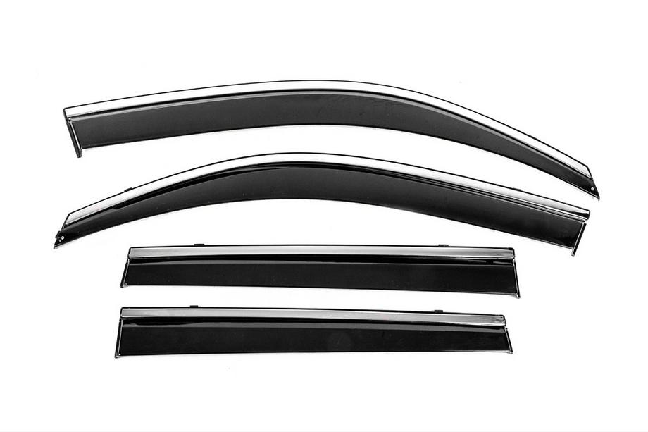 Nissan X-trail T31 2007-2014 Window Deflectors with Chrome Trim Niken Luxury (4 pcs) Photo 1