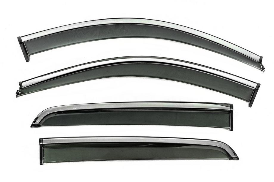 Dacia Spring 2021- Window Deflectors with Chrome Trim Niken Luxury (4 pcs) Image