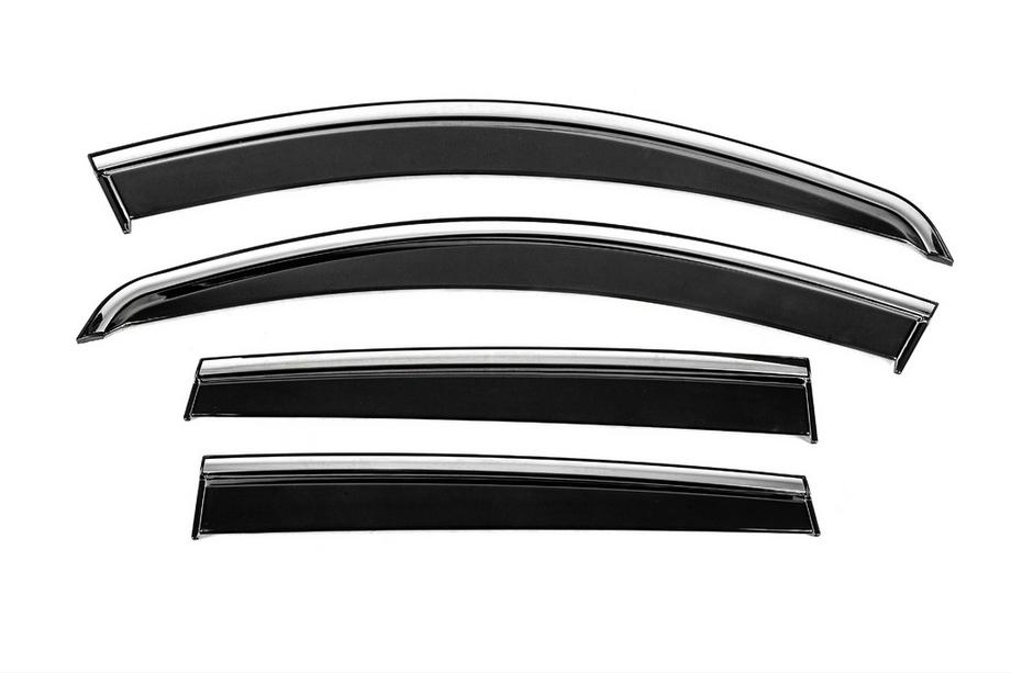 Dacia Duster 2008-2018 Window Deflectors with Chrome Trim Niken Luxury (4 pcs) Image