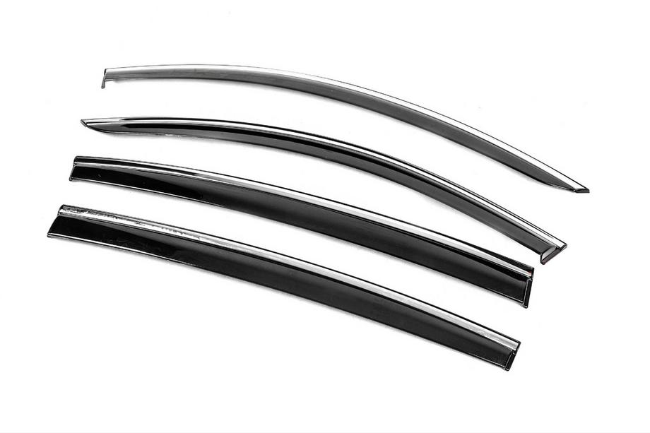 Renault Sandero 2013-2022 Window Deflectors with Chrome Trim Niken Luxury (4 pcs) Photo 2