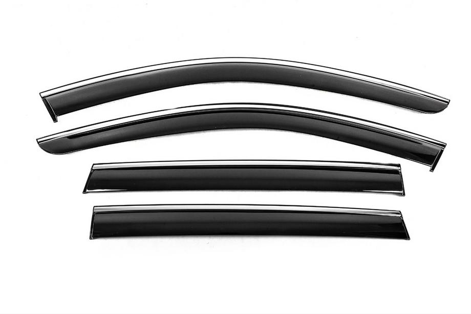 Subaru Outback 2009-2014 Window Deflectors with Chrome Trim Niken Luxury (4 pcs) Image