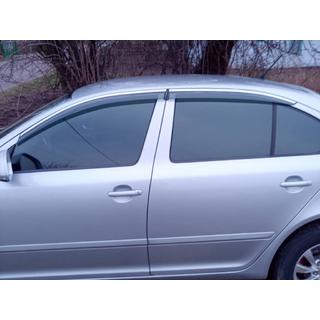 Window Deflectors with Chrome Trim Niken Luxury (SD, 4 pcs) Skoda Octavia II A5 2006-2010 photo 2