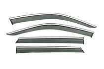 Skoda Fabia 2014-2021 Window Deflectors with Chrome Trim Niken Luxury (HB, 4 pcs) photo 1