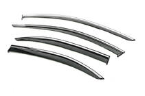 Skoda Rapid 2012-2019 Window Deflectors with Chrome Trim Niken Luxury (4 pcs) photo 4