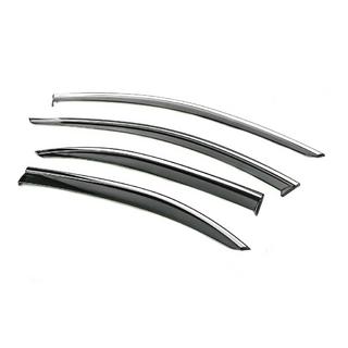 Window Deflectors with Chrome Trim Niken Luxury (4 pcs) Skoda Rapid 2012-2019 photo 4