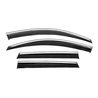Window Deflectors with Chrome Trim Niken Luxury (2018-2022, 4 pcs)