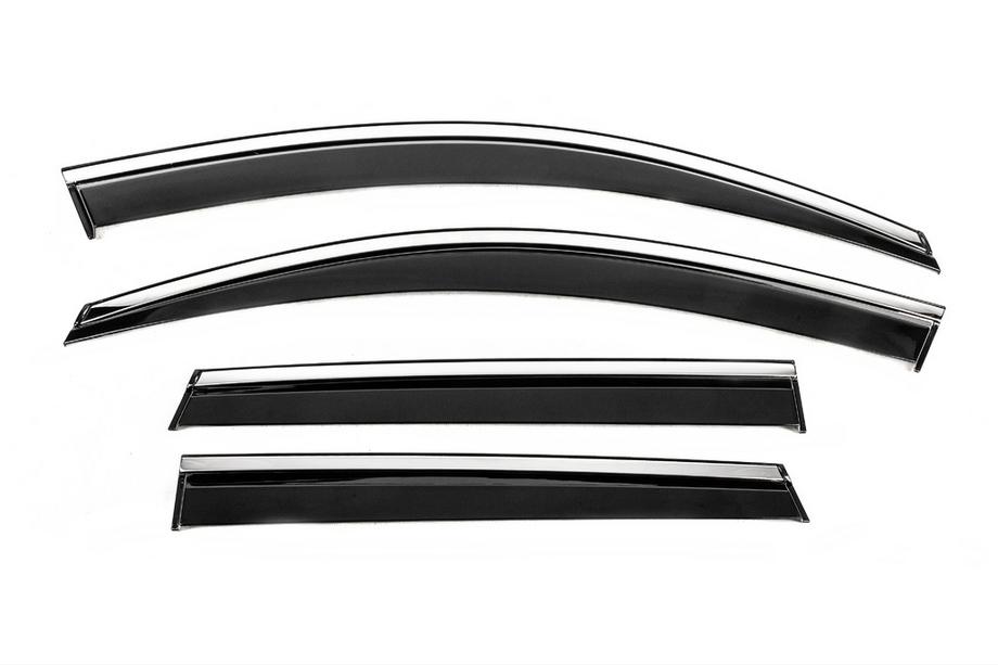 Skoda Karoq 2018- Window Deflectors with Chrome Trim Niken Luxury (2018-2022, 4 pcs) Image