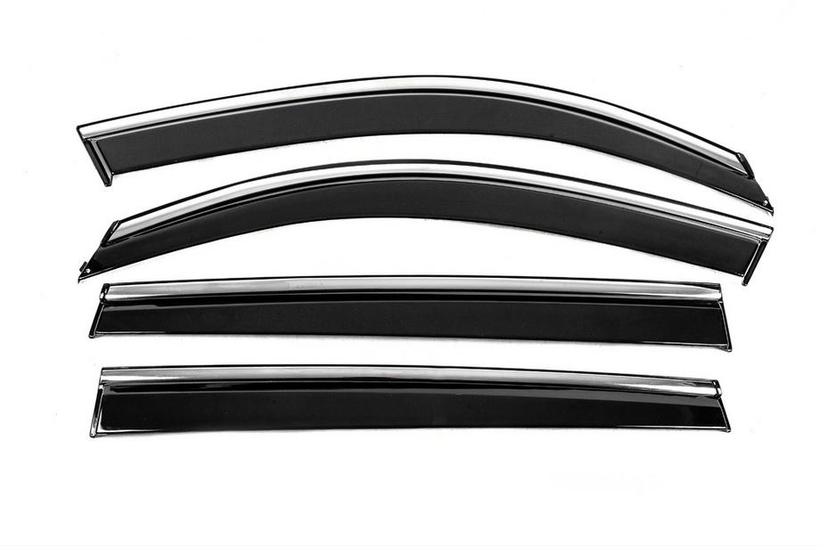 Skoda Kodiaq 2016-2023 Window Deflectors with Chrome Trim Niken Luxury (4 pcs) Image