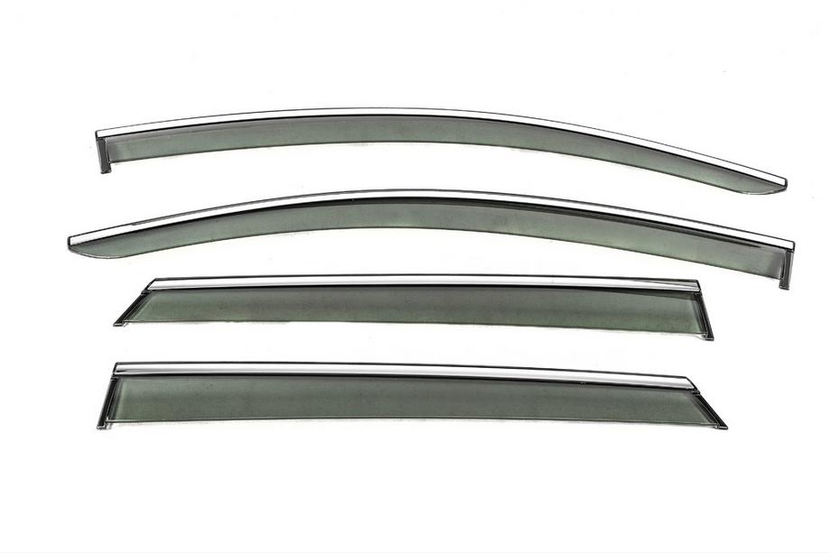Toyota bZ4X 2022- Window Deflectors with Chrome Trim Niken Luxury (4 pcs) Image