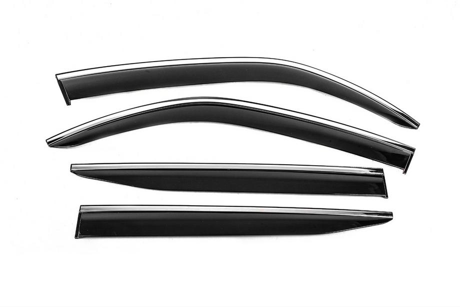 Toyota Land Cruiser 300 2021- Window Deflectors with Chrome Trim Niken Luxury (4 pcs) Image
