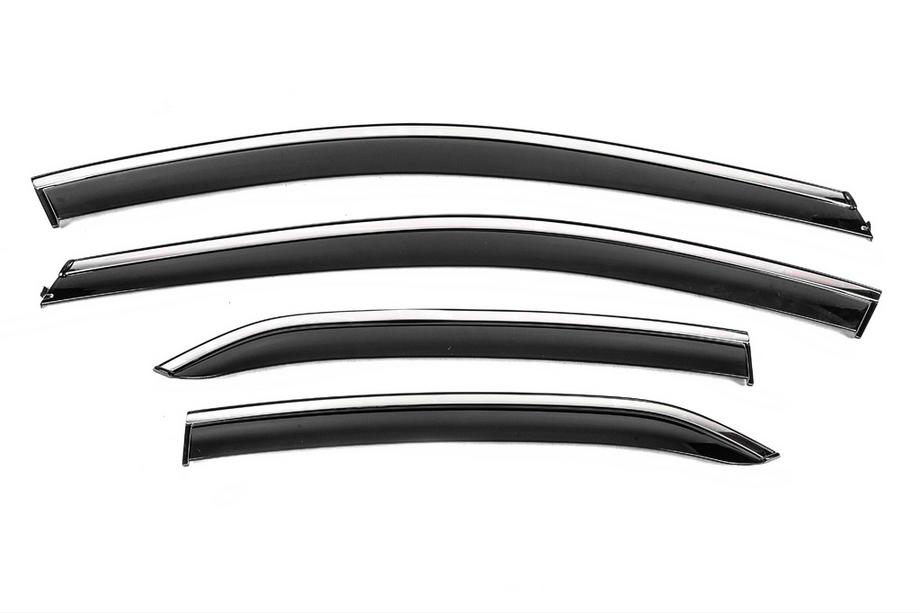 Toyota Camry 2017–2023 Window Deflectors with Chrome Trim Niken Luxury (4 pcs) Image