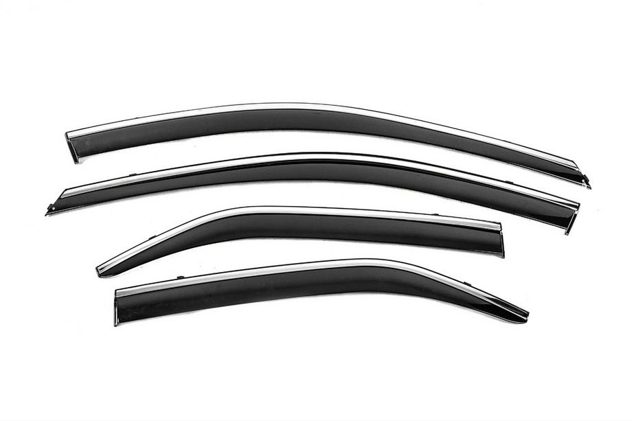 Toyota Camry 2011–2017 Window Deflectors with Chrome Trim Niken Luxury (2011-2017 EU / 2011-2014 USA, 4 pcs) Image