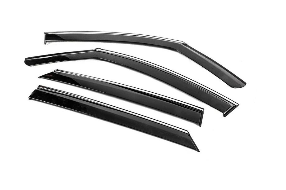 Volkswagen ID.3 2019- Window Deflectors with Chrome Trim Niken Luxury (4 pcs) Photo 3