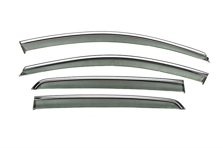 Volkswagen Golf 8 2019- Window Deflectors with Chrome Trim Niken Luxury (HB, 4 pcs) Photo 1