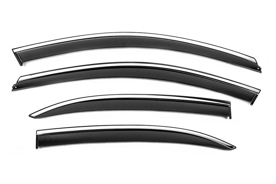 Volkswagen Jetta 2011-2018 Window Deflectors with Chrome Trim Niken Luxury (EU, 4 pcs) Image