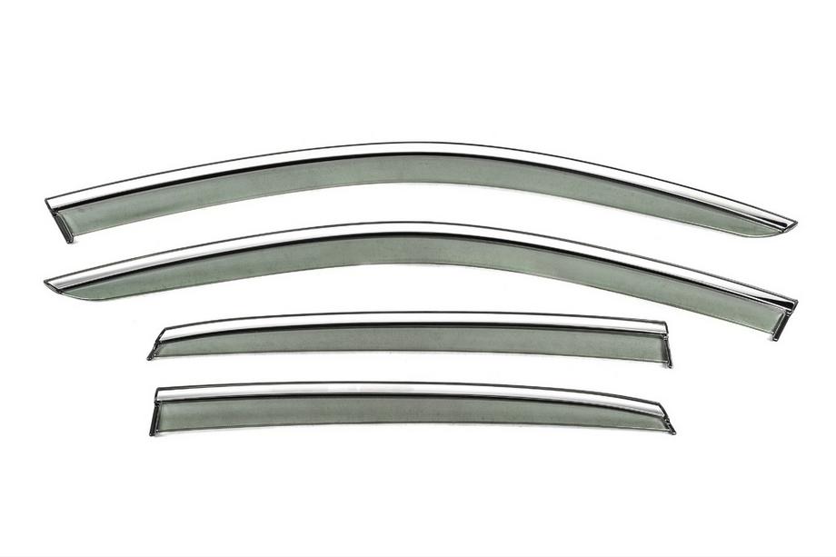 Volkswagen Jetta 2018- Window Deflectors with Chrome Trim Niken Luxury (4 pcs) Image