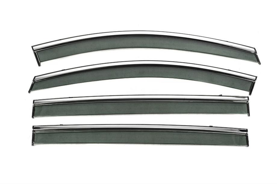 Volkswagen Sharan 2010-2023 Window Deflectors with Chrome Trim Niken Luxury (4 pcs) Image