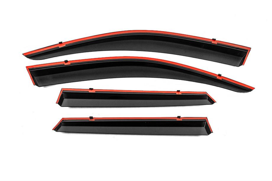 Volkswagen Touareg 2018- Window Deflectors with Chrome Trim Niken Luxury (4 pcs) Photo 3