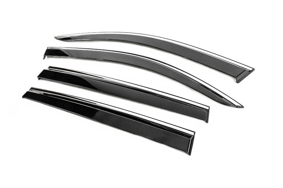 Volkswagen Tiguan 2016-2023 Window Deflectors with Chrome Trim Niken Luxury (4 pcs) Photo 2