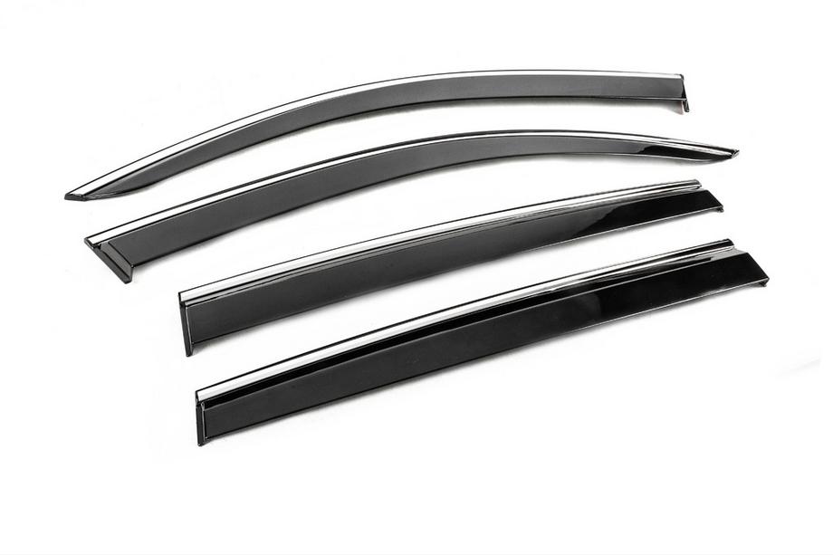 Volkswagen Tiguan 2016-2023 Window Deflectors with Chrome Trim Niken Luxury (4 pcs) Photo 3