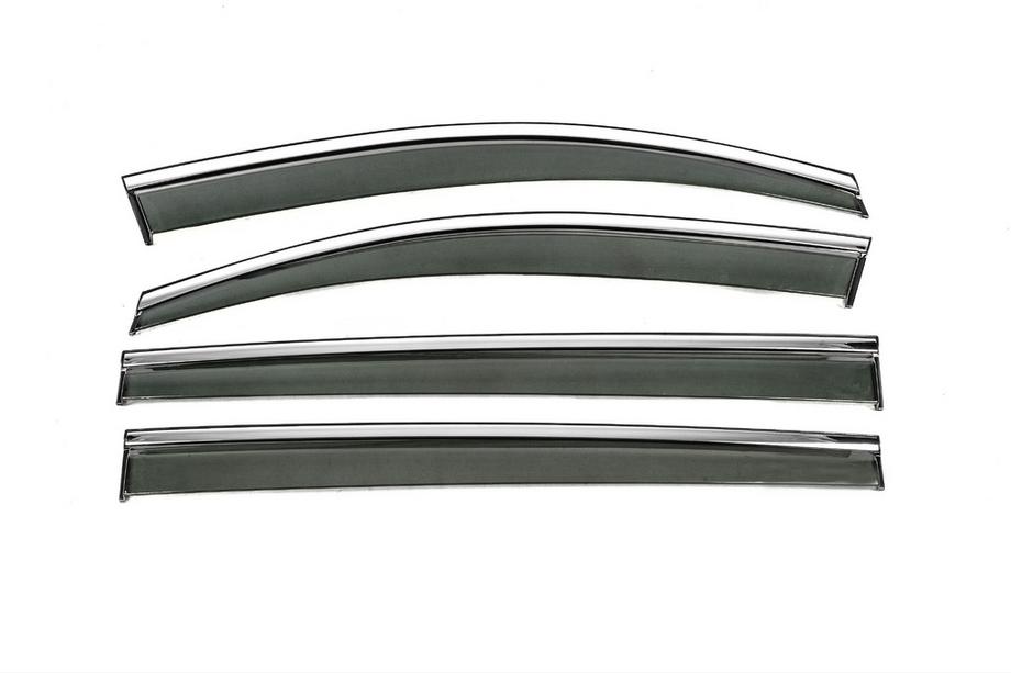 Volkswagen Touran 2015- Window Deflectors with Chrome Trim Niken Luxury (4 pcs) Image