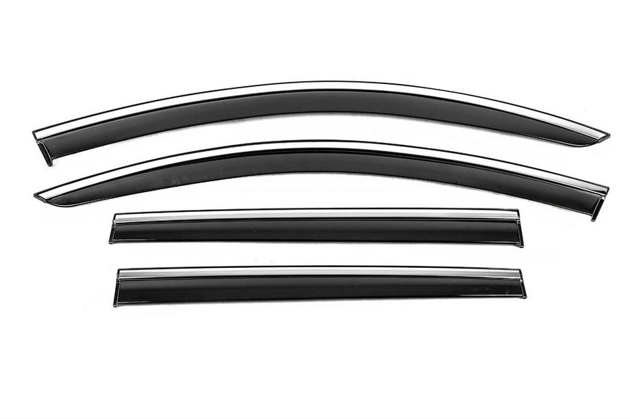 Volkswagen Passat B7 2012-2015 Window Deflectors with Chrome Trim Niken Luxury (SW, 4 pcs) Image