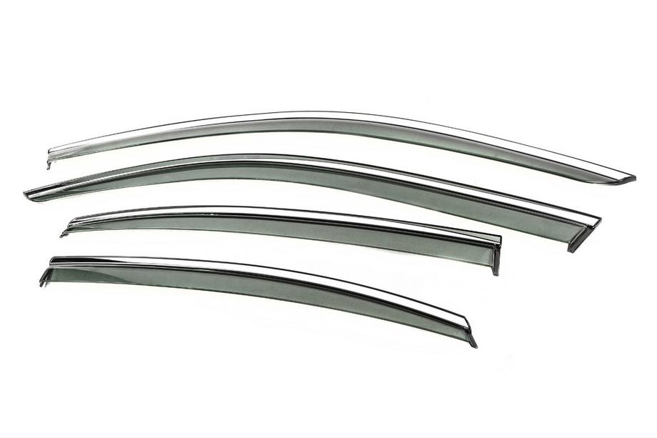 Volkswagen Passat B9 2023- Window wind deflectors with chrome trim Niken Luxury (for Sedan, 4 pcs) Photo 2