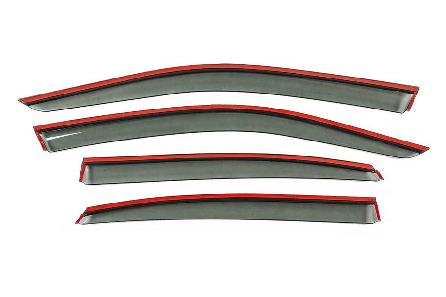 Volkswagen Passat B9 2023- Window wind deflectors with chrome trim Niken Luxury (for Sedan, 4 pcs) Photo 3